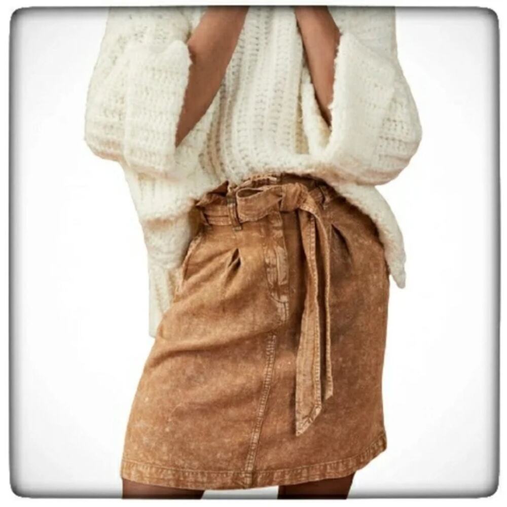 Anthropologie Pilcro Rhoda Paperbag Waist Brown Mini Skirt Women's 4